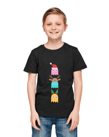Christmas Ghost Munching Kids Graphic T-Shirt 8Ball